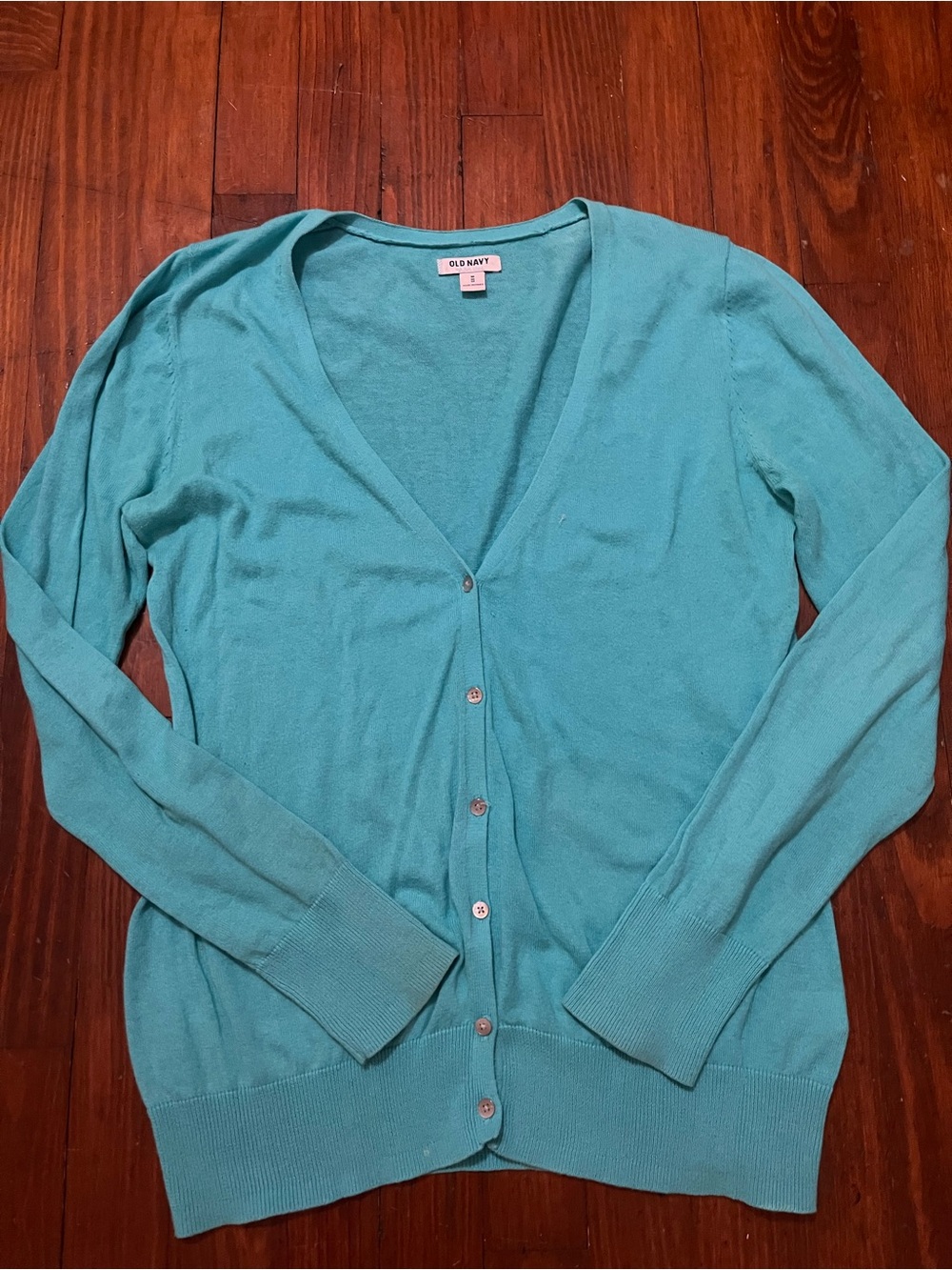 Old Navy Teal V-Neck Button-Up Cardigan Sweater Women’s Medium